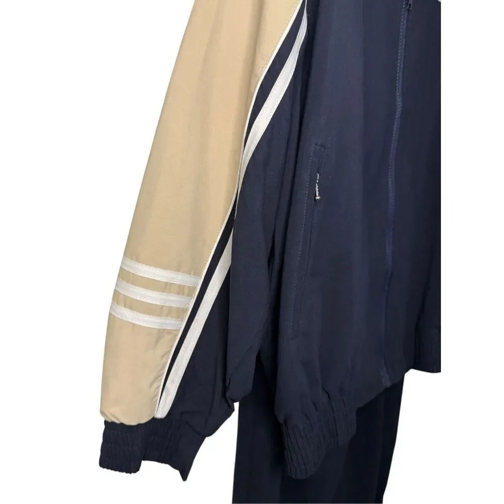 Unik Boys 14 Tracksuit Matching Set Zip Up Jacket &‎ Pants Navy Blue & Tan NEW